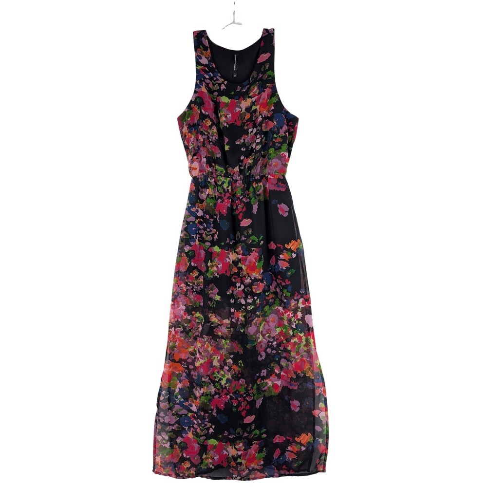 W118 Walter Baker Womens Floral Watercolor Maxi Dress Sleeveless S Racerback